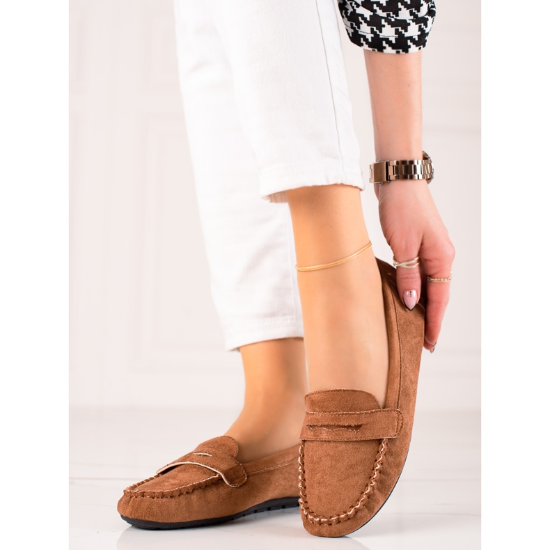 TRENDI Mocasini confortabili din piele de căprioară maro 2 TRENDI Mocasini confortabili din piele de căprioară maro 2