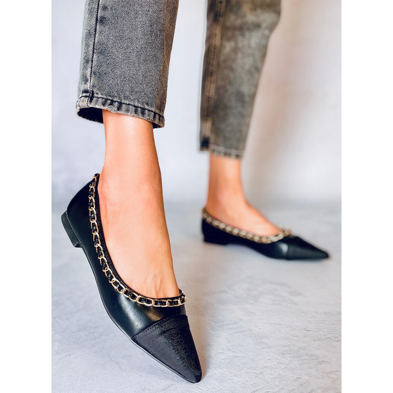 Balerini cu lanț Sabina Black negru 1 Balerini cu lanț Sabina Black negru 1