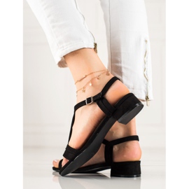 Sandale clasice din piele intoarsa VINCEZA negru 2