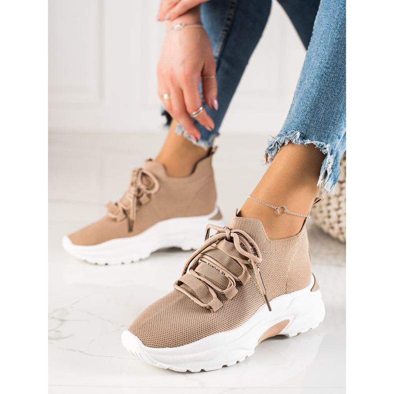 Camo Pantofi Sport Comozi Pe Platformă bej 1 Camo Pantofi Sport Comozi Pe Platformă bej 1