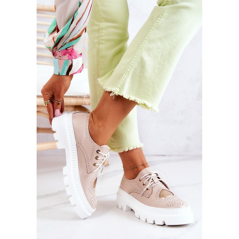 FILIPCZYK Pantofi Piele Cu Inimioare Bej Curtis 2