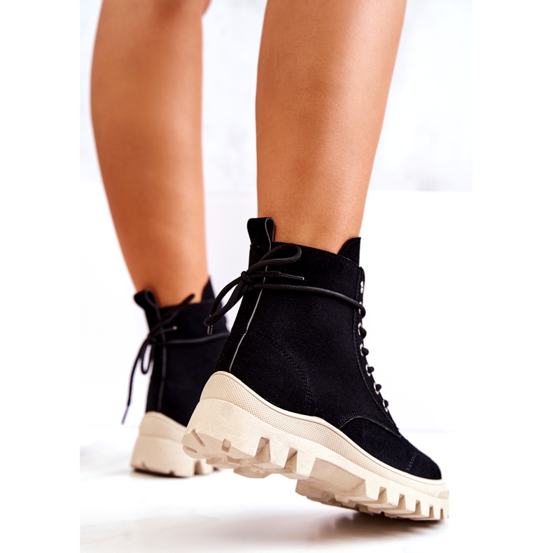 PS1 Cizme din piele intoarsa Legate Black Hurricane negru 4 PS1 Cizme din piele intoarsa Legate Black Hurricane negru 4