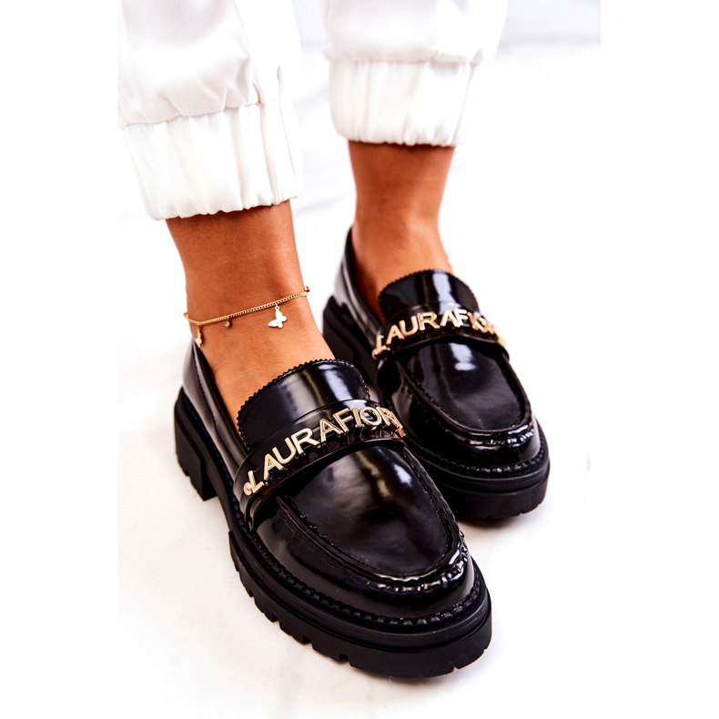 Litere de țesătură vopsite pentru femei la.fi Black piele Insert de piele neagră negru 4