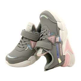 American Club Pantofi sport Velcro cu hologramă AA24/22 Grey gri 4 American Club Pantofi sport Velcro cu hologramă AA24/22 Grey gri 4
