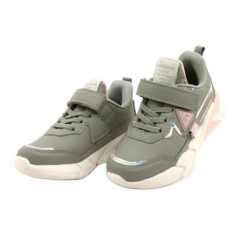 American Club Pantofi sport Velcro cu hologramă AA24/22 Grey gri 2 American Club Pantofi sport Velcro cu hologramă AA24/22 Grey gri 2