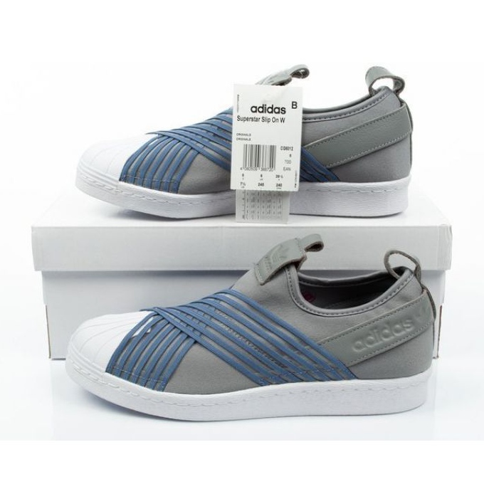 Pantofi Adidas Superstar Slipon W CG6012 albastru gri 5