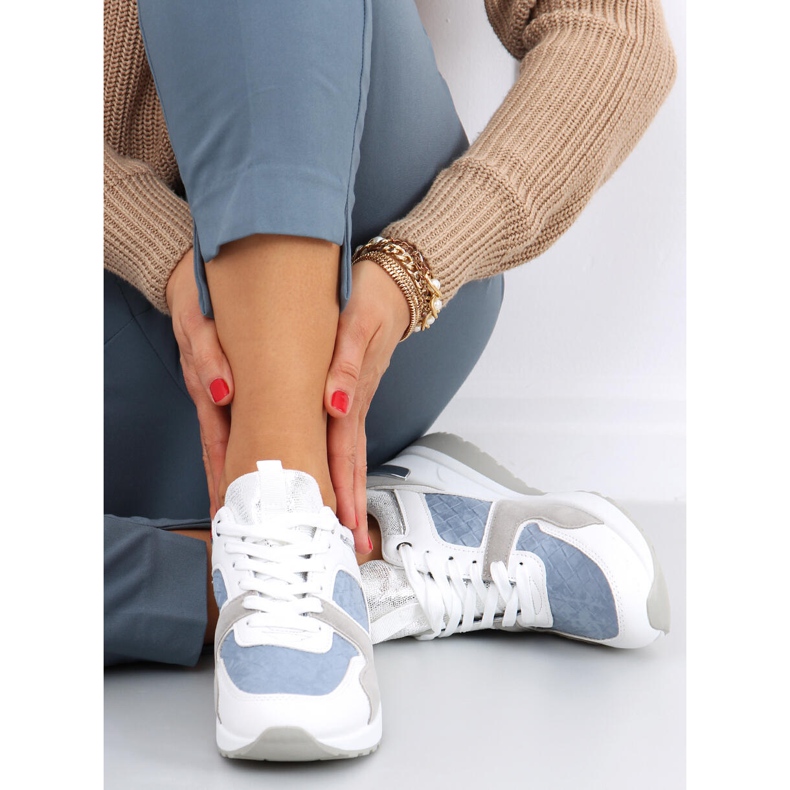 Pantofi sport cu pană Adan Blue albastru multicolor 1