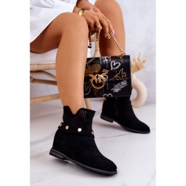 S.Barski Cizme de primăvară pentru femei ajurate Black Royale negru 2