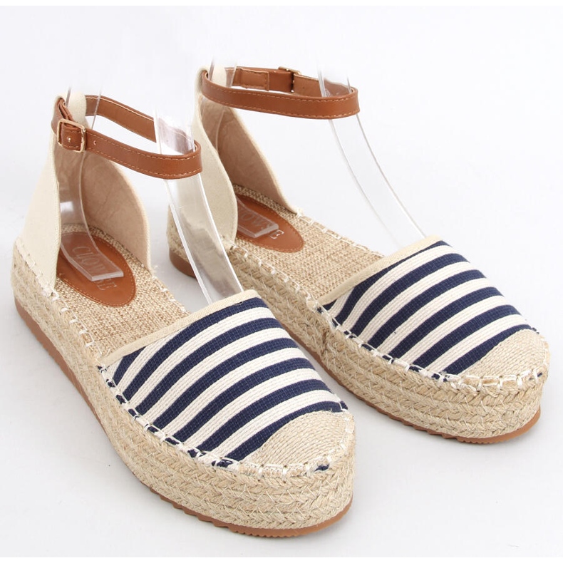 Espadrile cu dungi Gema Blue albastru marin 1
