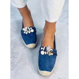 Espadrile Lola Blue cu scoici albastru 2