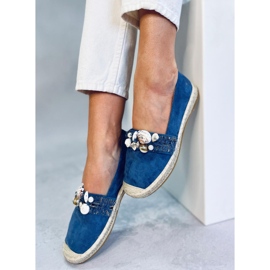 Espadrile Lola Blue cu scoici albastru 1