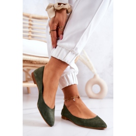 Balerini din piele intoarsa dama Maciejka 04100-45 kaki verde 2