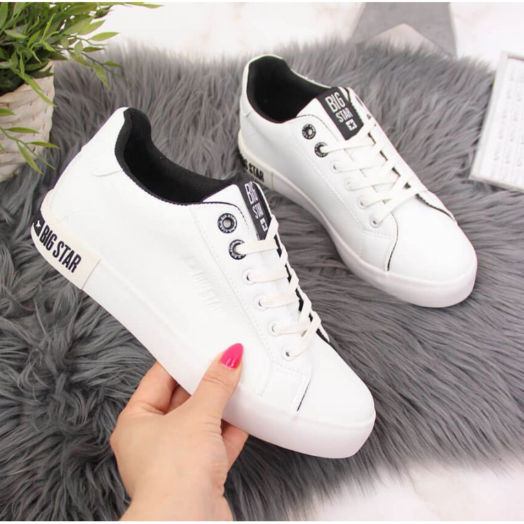 Tenisi low-top cu piele ecologică Big Star W II274031 alb 1