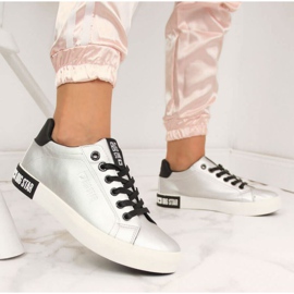 Tenisi low-top cu piele ecologică Big Star W II274034 argintiu 2