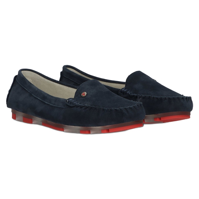 Mocasini din piele Filippo DP2037 / 22 NV RD Bleumarin roșu albastru marin 4