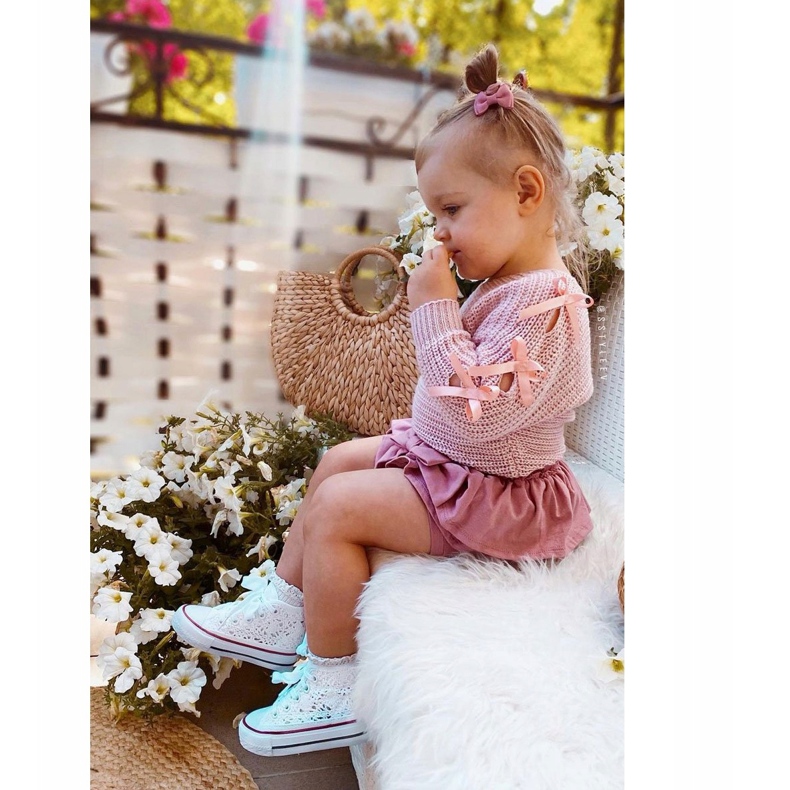 Adidași pentru copii cu dantelă albă Roly-Poly 2