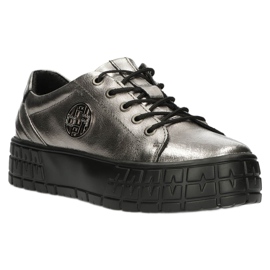 Filippo Adidași eleganti din piele DP3528 / 22 GN Gun Metal maro argint 5