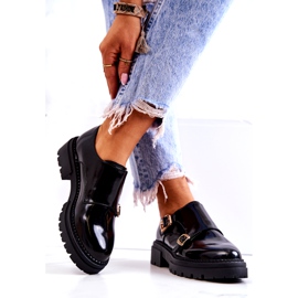 PL5 Pantofi Piele Cu Catarama La.Fi Black Leonie negru 3