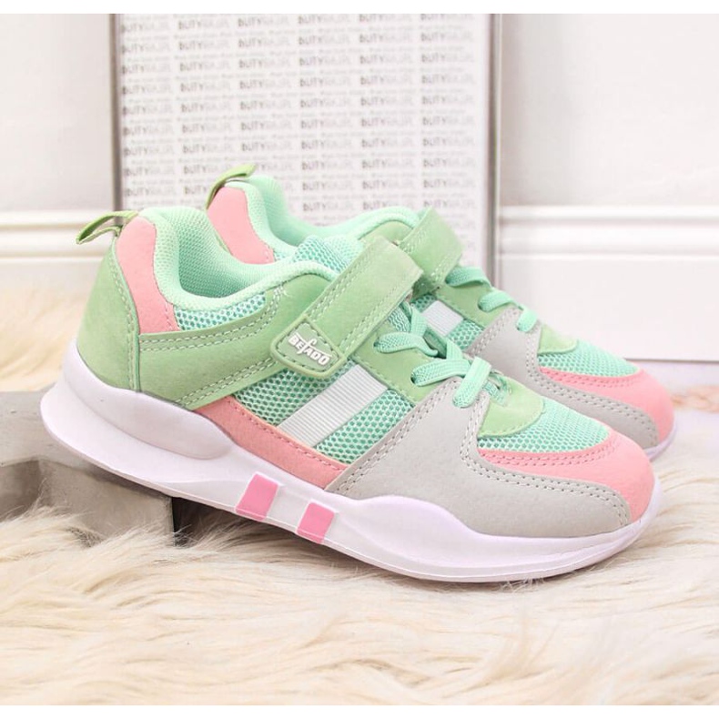 Pantofi sport Befado Jr BEF25C cu velcro, mentă albastru 2