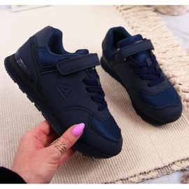 Pantofi cu velcro American Club Jr. AM788B bleumarin albastru marin 1