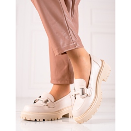 Seastar Mocasini la modă pe platformă bej 1