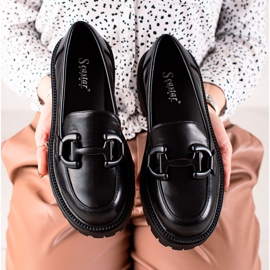 Seastar Mocasini la modă pe platformă negru 3