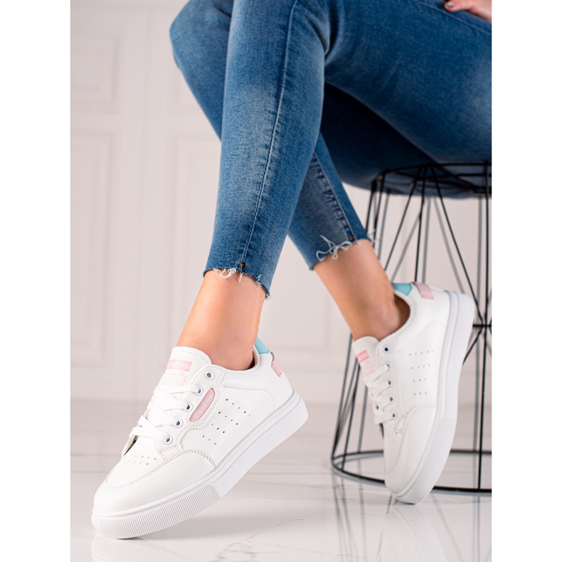 TRENDI Pantofi sport din piele ecologică alb 1