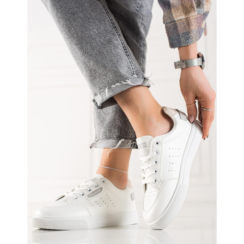 TRENDI Pantofi sport din piele ecologică alb 1