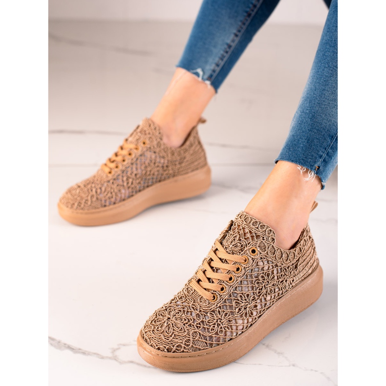 ARTIKER Adidași deschisi pe platformă bej 1