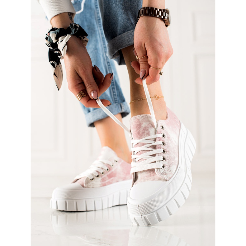 W. Potocki Adidași Pe Platforma Potocki alb roz 1