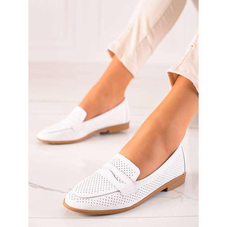 Goodin Lordii din piele ajurată alb 1 Goodin Lordii din piele ajurată alb 1