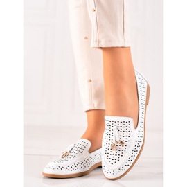 Goodin Mocasini De Piele Cu Ornament alb 1