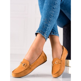 TRENDI Mocasini comozi cu ornament maro 1