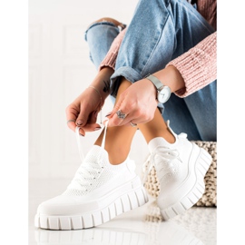 TRENDI Adidași de modă pe platformă alb 1