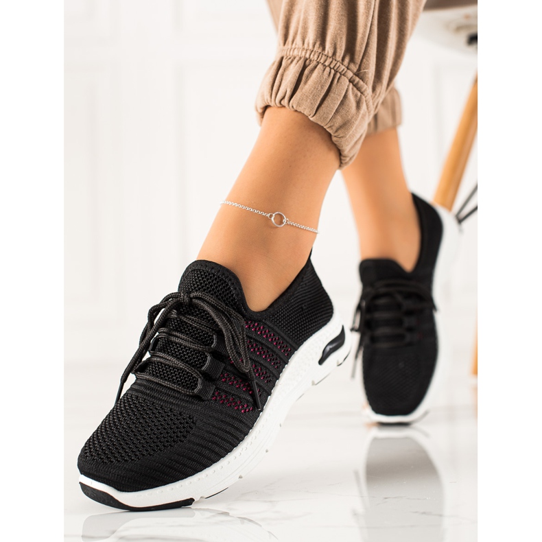 TRENDI Pantofi sport de alunecare negru 1