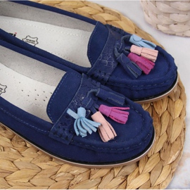 Evento Mocasini cu franjuri Jezzi W JEZ328A bleumarin albastru marin 2