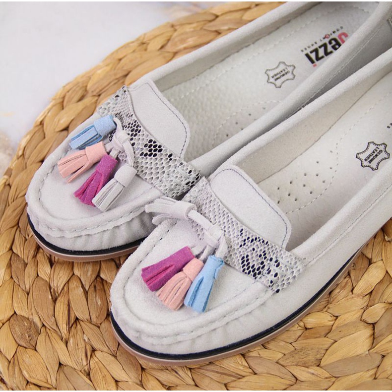 Evento Mocasini gri cu franjuri Jezzi W JEZ328B 2