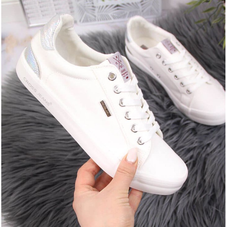 Textile Cross Jeans W JJ2R4038C adidasi albi argint 1