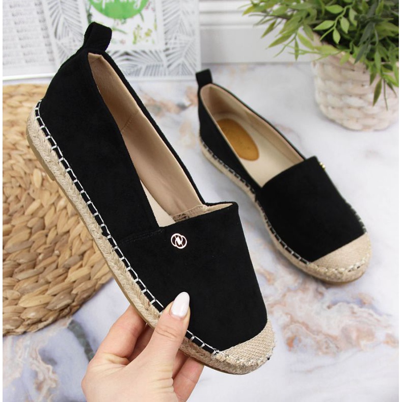 Espadrile se strecoară pe eVento W EVE345A negru 1