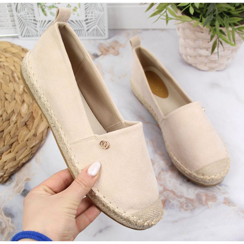 Espadrile se strecoară pe eVento W EVE345B bej 1