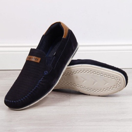Mocasini din piele Bugatti M HH153084 bleumarin albastru 1
