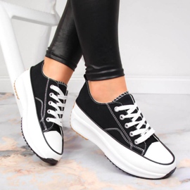 Pantofi negri McKeylor W JAN93 toc pană negru 2