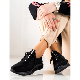 TRENDI Încălțăminte sport neagră deschisă negru 1