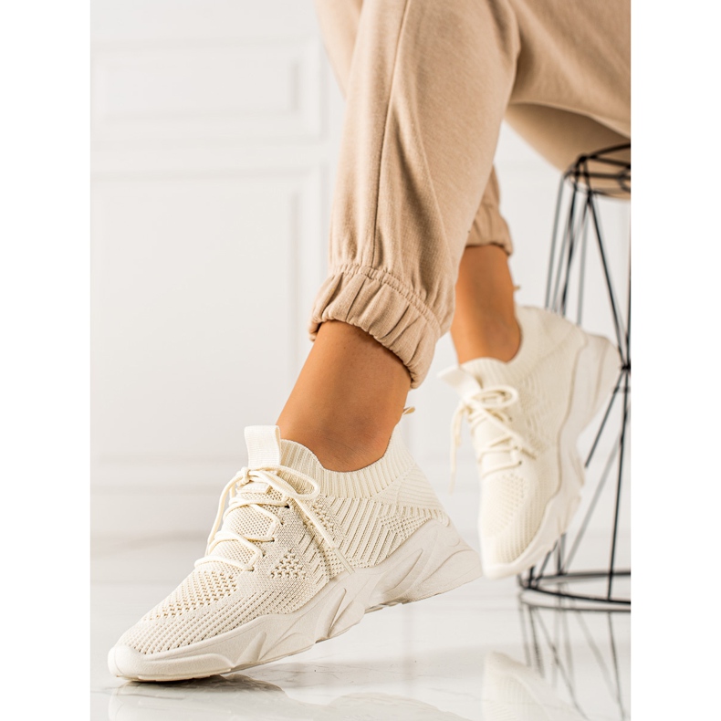 TRENDI Pantofi sport textile bej 1