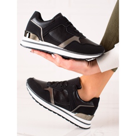 TRENDI Adidași negri pe platformă negru 1