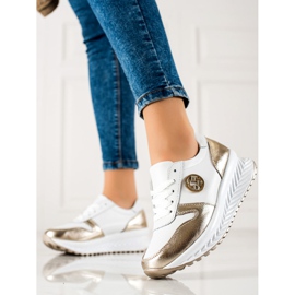 Filippo Pantofi clasici din piele alb de aur 1