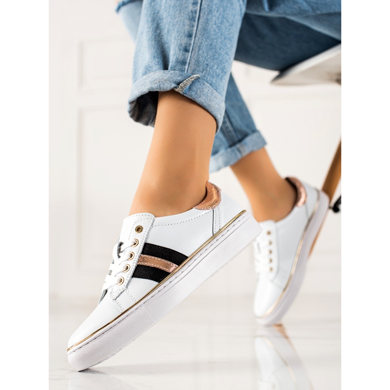 Pantofi sport din piele VINCEZA alb 1