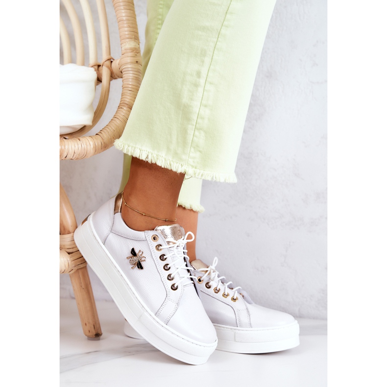 FILIPCZYK Pantofi Sport din Piele Pe O Platformă Bellisia Albă 1