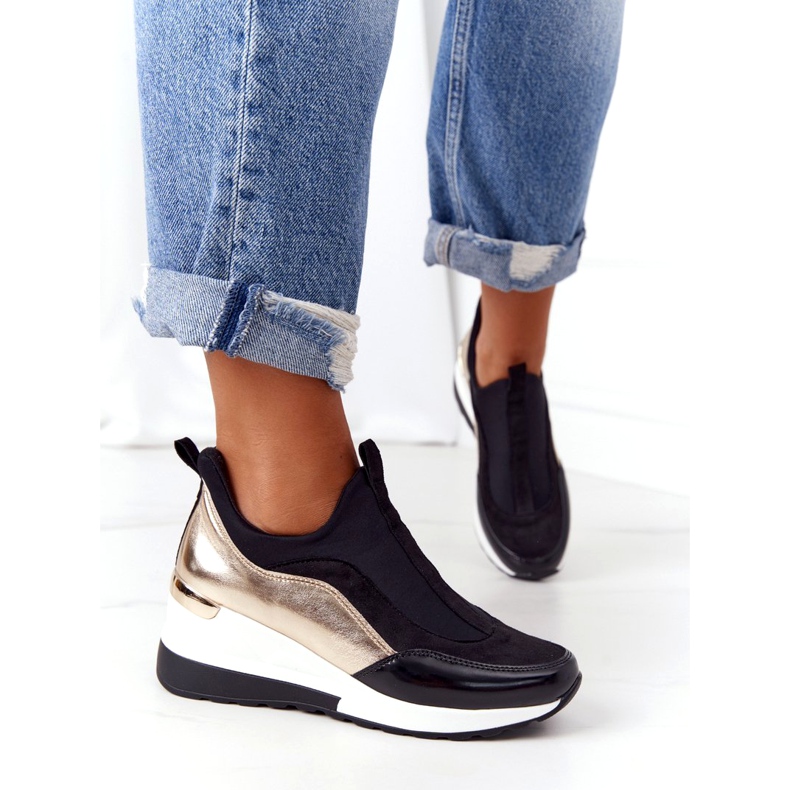 Adidași cu pene Evento 21PB35-4000 negru de aur 2