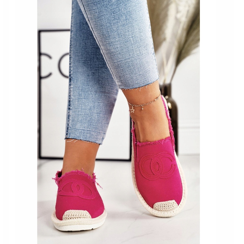 PS1 Espadrile clasice pentru femei Fucsia Flaure roz 3